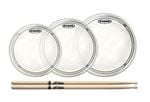 Evans EC2S Standard Clear Tom Head and Drum Stick Package